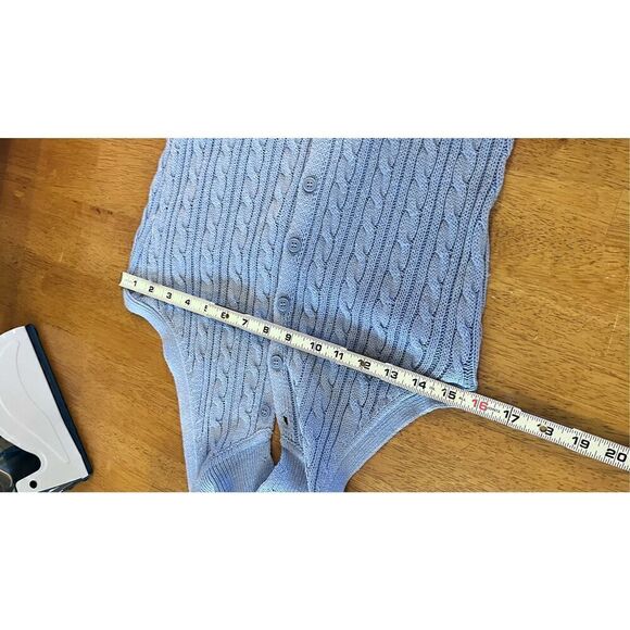 Pink Rose Aster Blue Maxi Halter Sweater Dress Size L New - Picture 9 of 10